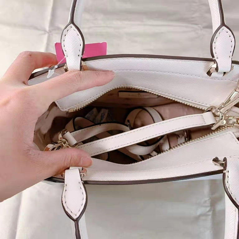 Kate Spade WKRU7097 staci small satchel in parchment - Walmart.com