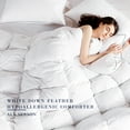 thumbnail image 3 of Kasentex Warm Premium White Goose Down Comforter - All Season - 100% Cotton Fabric, Hypoallergenic, Duvet Insert w/Blue Piped Edge, White, King Size, 3 of 3