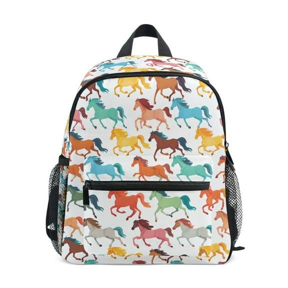 ALAZA Cartoon Horses School Backpack Small Bookbag Mini Bags