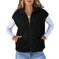 thumbnail image 2 of Cardigan for Women Long Sleeve Casual Tops for Fall and Winter, Solid Color Vest Style, Winter Clothes for Women,Black,S, 2 of 6