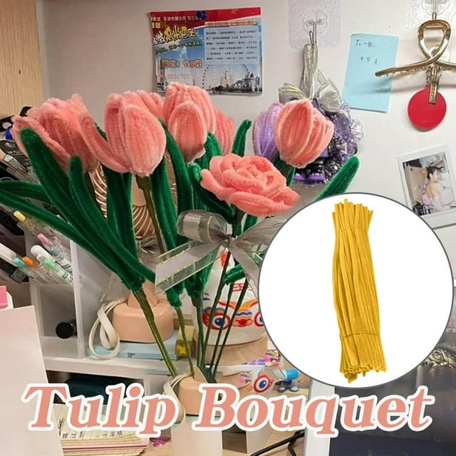 100PCS Pipe Cleaners Pipe Cleaners Craft Pipe Cleaner Pipecleaners Colorful Pipe Cleaners Pipe Cleaner Flower Kit Pipe Cleaners Candy Color Pipe Cleaners Set for Pipe Cleaners DIY Arts Crafts