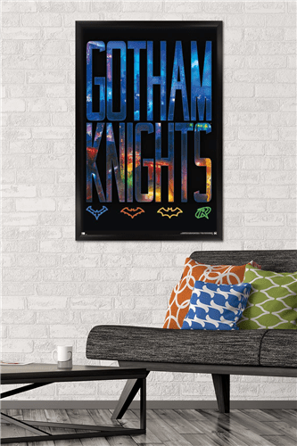 DC Comics Gotham Knights - Logos Wall Poster, 22.375" x 34" Framed