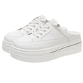thumbnail image 2 of Women's Mesh Platform Slip-On Mules, Thick Sole Height Increasing Lace-Up Backless Sneakers, Lightweight Breathable Casual Wedge Shoes for Summer, Daily Wear & Street Style, 2 of 6