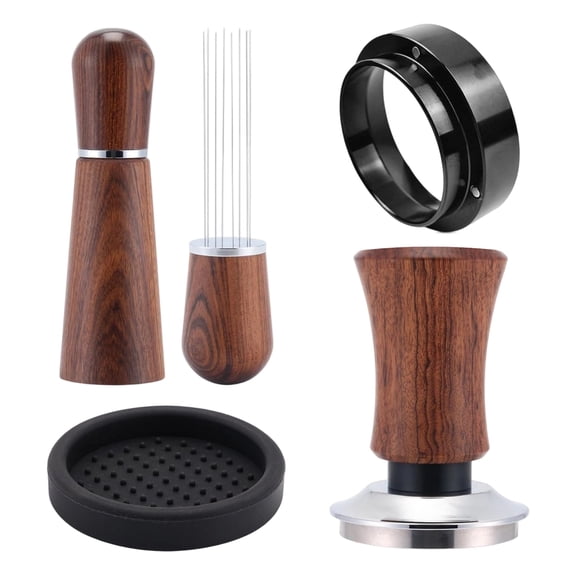 51mm Espresso Accessories Kit, Spring Loaded Calibrated Tamper, WDT Tool and Dosing Funnel Set Fits Espresso Coffee Machines and 51 mm Portafilters Barista Tools