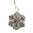thumbnail image 2 of Northlight 4" Embellished Wooden Snowflake Christmas Ornament - White/Silver, 2 of 4