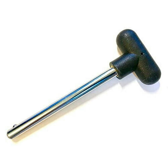 Pin, Tensile - 3/8" Diameter | 3-3/4" Locking Space || Round Black Plastic T Knob | Universal Weight Stack Replacement SELECTOR Key -| Detent Hitch PINS || Chrome Plated Steel Shaft | by SBD