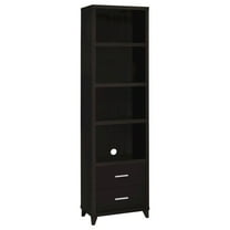 Plethoria Home Cappuccino Media Tower with Shelves and Drawers