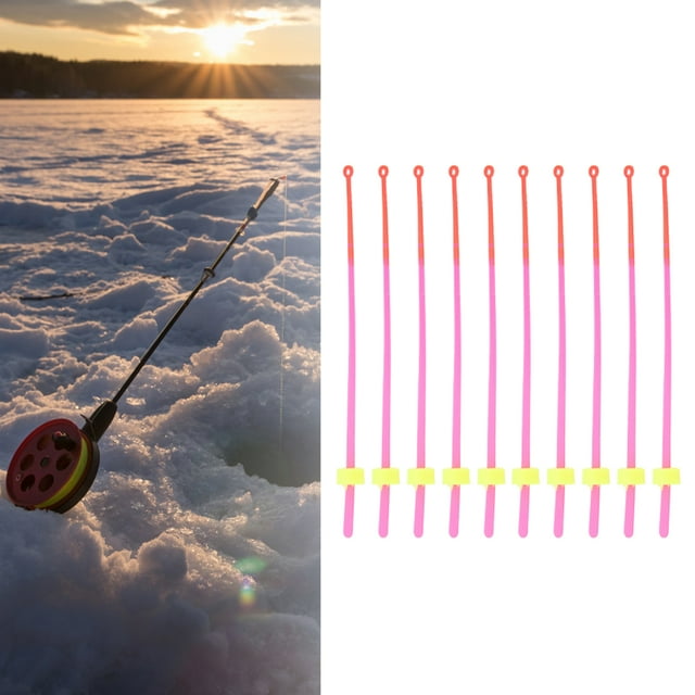 Canne à Pêche, 10 Pcs Canne à Pêche sur Glace Pointe Supérieure Conception Surélevée