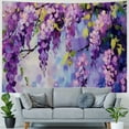 thumbnail image 4 of JEUXUS Abstract Violet Purple Flowers Natural Scenery Tapestry for Bedroom Living Room Dorm Painting, 4 of 6