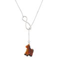 thumbnail image 1 of Delight Jewelry Resin Brown Pony Silver tone Elegant Infinity Lariat Necklace, 1 of 4