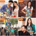 thumbnail image 7 of Pioneer Flower Floral Print Pattern Apron-Garden Aprons for Women with Pockets-Cotton Linen Waterproof Kitchen Cooking Gardening Aprons Adjustable for Kitchen,Cooking,BBQ and Salon 33x27 Inch, 7 of 7