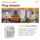 thumbnail image 3 of Adaptador de viaje TESSAN tipo D de EE. UU. a la India, paquete de 2 con puertos USB, 3 of 7