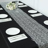 Efavormart 12"x108" Silver Sequin Mesh Schiffli Lace Table Runner ...