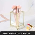 thumbnail image 2 of Porta Brochas de Maquillaje Vintage de Vidrio Hecho a Mano Organizador Dorado, 2 of 7