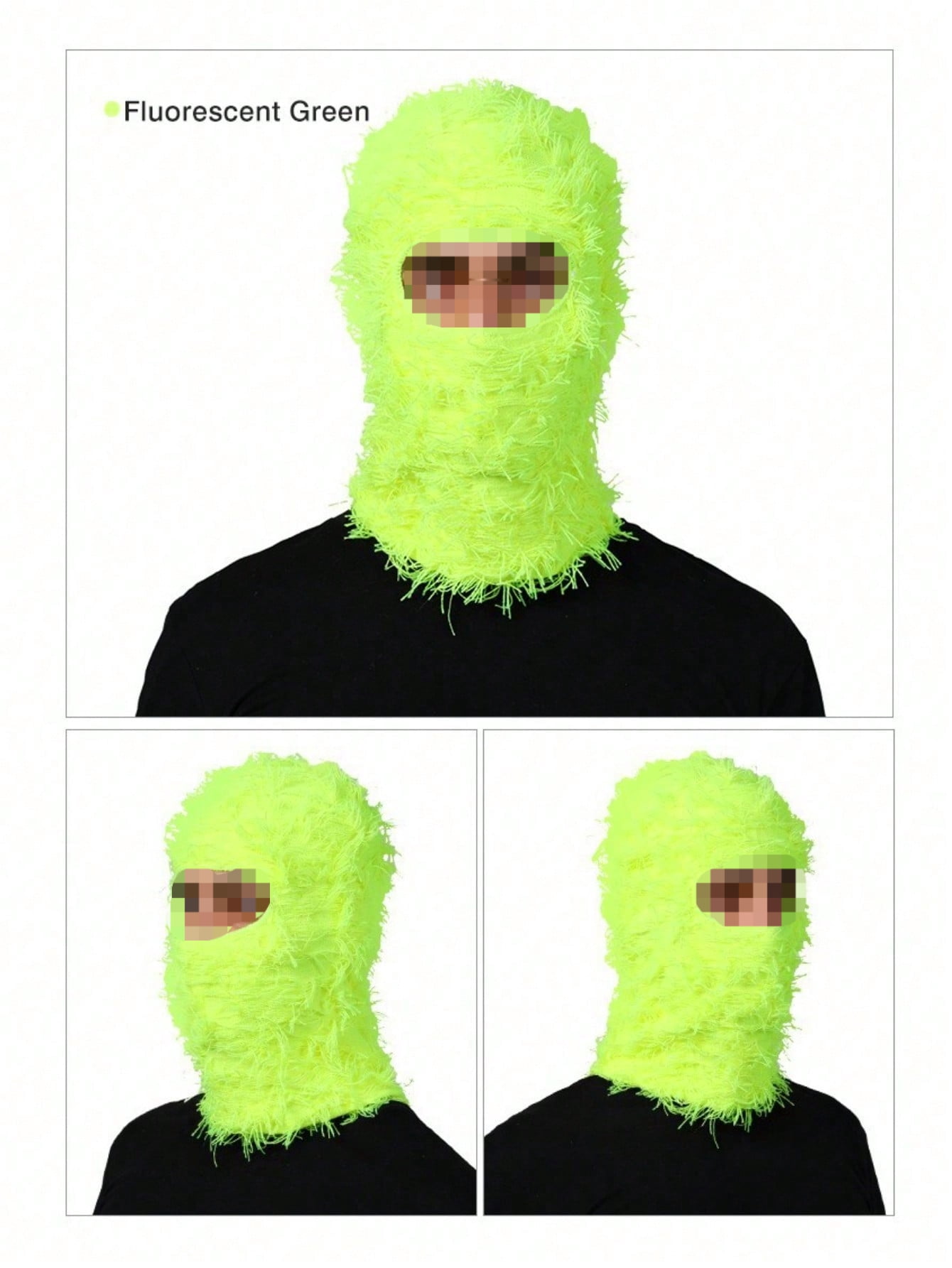 Distressed Fuzzy Balaclava Ski Mask, Multicolor, 1 Pack