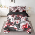 thumbnail image 2 of Homewish Gradient Marble Bedding Comforter Set 7 Pieces for Boys Girls,Abstract Stone Pattern Full Bedding Set Lightweight,Marbling Watercolor Fitted Sheet Flat Sheet,Breathable Home Decor, 2 of 8