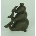 thumbnail image 3 of Figurine Baleine Triple Empilée en Fonte Marron Rouille, 3 of 5