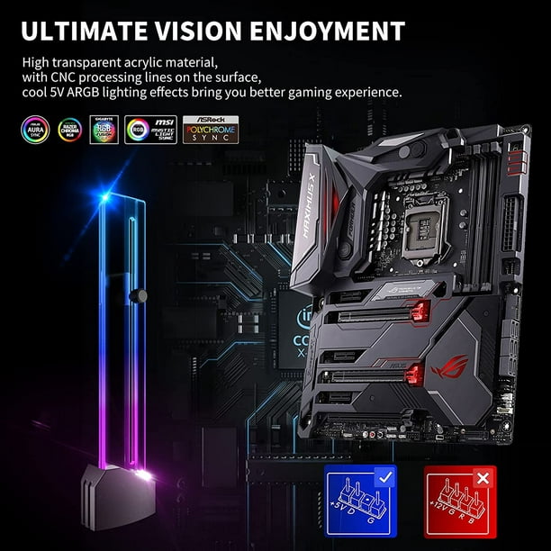 upHere Support de Support GPU ARGB 5V, Support GPU Universel pour