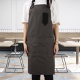 thumbnail image 3 of Delantal de chef unisex gris con bolsillos prácticos para aventuras culinarias, 3 of 8