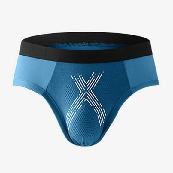 Men's XL Polyester Briefs - Blue, Comfortable & Breathable, Supportive Underwear for Everyday & Active Use