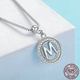 thumbnail image 4 of Alluring Letter Necklace | Platinum-925 Sterling Silver Adjustable Chain | Pave Charm Pendant Hypoallergenic | RJ Designs, 4 of 35