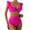 Hot Pink, variant on ANINEO Women Swimwear V-Neck High Waist Flounce Bikini With Tie Design Soft Hawaii Summer Tropical Brazilian Beachwear