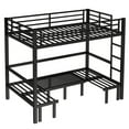 thumbnail image 5 of Deiokin Full over Full Pull-Out Metal Bunk Bed, Convertible Lower Bunk to U-Shaped Sofa, Safety Rails, 5 of 9