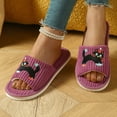 thumbnail image 6 of CYRBOKO Fuzzy Slippers for Women, Badroom Open Toe Warm Comfy Houses Slippers Purple Size 8-9, 6 of 7
