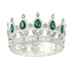 thumbnail image 1 of Uxcell Mini Toppers de Pastel en Forma de Corona, Tiara de Aleación de Reina Princesa con Cristal para Decoración de Pastel de Cumpleaños, Plata/Verde, 1 of 6