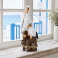 thumbnail image 4 of KGJQ Coastal Resin Figurines, Pelican Seagull Seahorse Animal Statues on Wood Base, Cute Home Decor for Living Room Bookshelf Entryway Desktop, Unique Beach Theme Gift, 4 of 8