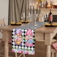 thumbnail image 2 of Table Runners 108 Inches Long Dress Scarves, Spring Gnomes Farmhouse Coffee/Dining/Kitchen Table Runner for Living Room, Botanical Rose Leaves Black Buffalo Plaid 13x108 Inch, 2 of 9