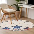 thumbnail image 5 of Independence Day Washable Round Area Rug 3 ft, American Flag Stars Beige Texture, Soft Non Slip Rugs Stain Repellent Indoor Felt Carpet for Living Dining Room Bedroom Home Office, 5 of 9