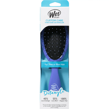 Wet Brush (2 PACK) Custom Care Thin to Fine Hair Detangler Brush Less Breakage Color Purple *EN