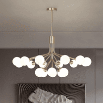 DingLiLighting 18 Light Gold Sputnik Chandelier Glass Globe Chandelier Modern Pendant Light Fixture for Living Room Bedroom Dining Kitchen, G9 Bulbs Included
