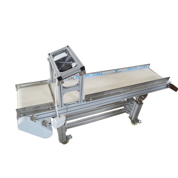 INTSUPERMAI Heat Resistant Canvas Conveyor Belt Systems for Industrial Transport Conveyor with Cooling Fan 59*11.8" White