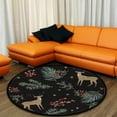 thumbnail image 4 of FREEAM Kids Round Nursery Area Rug 4 ft Christmas Forest Cute Deer Green Fir Non Slip Play Mats for Kids Boys Girls Playing Room Living Room, 4 of 6