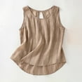 thumbnail image 2 of HADST Womens Tank Tops Solid Color Cotton Linen Button Sleeveless Lightweight Comfort Summer Casual Camisole M-3XL, 2 of 4