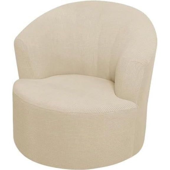 High Stretch Swivel Barrel Chair Cover Modern Round Armchair Slipcover