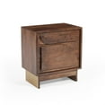 thumbnail image 2 of GDF Studio Modern Rectangle Wood Nightstand with Storage, Walnut, 2 of 12