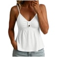 thumbnail image 1 of Fewfanhot Tops for Women Trendy Spaghetti Strap Peplum Lace Ruffle Hem Summer Cami Tank Top, 1 of 8