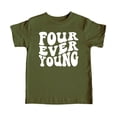 thumbnail image 4 of Retro Four Ever Young Shirt for Boys & Girls Groovy 4th Birthday T-Shirt for Kids Military Green Shirt 4T, 4 of 5
