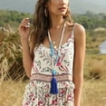 thumbnail image 2 of Collar Decorativo Qarigey con Borla y cuentas azul oscuro, 2 of 6