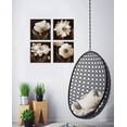 thumbnail image 4 of Canvas Wall Art Contemporary Simple Life White Flowers Floral Canvas Painting Pictures for Home Bedroom Decor - 4 Panels Framed Artwork Canvas Prints Brown Giclee Poster for Living Room Bathroom Decor, 4 of 6