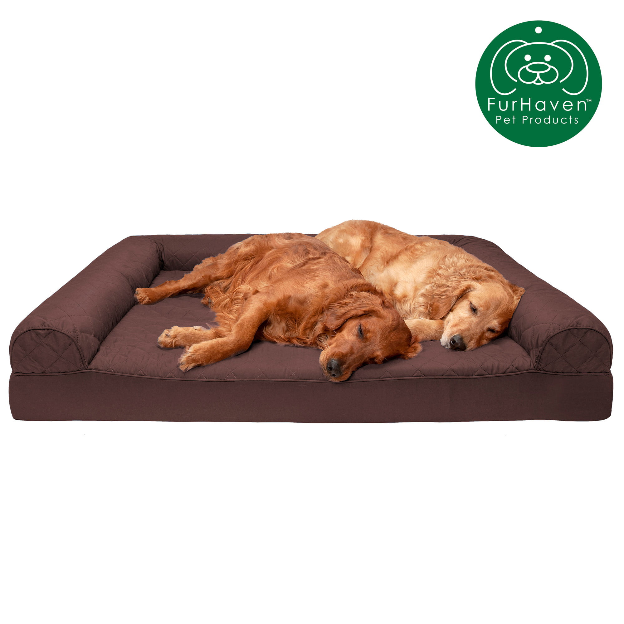 Multiple Styles Furhaven Pet and Colors Sizes Orthopedic Foam Sofa-Style Traditional Living Room Couch Dog Bed for Dogs and Cats 