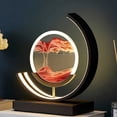 thumbnail image 2 of YOPTOP Sands of Time Lamp, Moving Sand Art Picture 3D Round Sand Picture Lamp 3 Colors Art Light with Stand Relaxing Desktop Home Decor and Office,Black Frame   Red Sand, 2 of 5