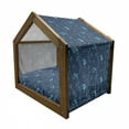 thumbnail image 2 of Underwater Pet House, Hand-Drawn Ocean Creature Goldfish Seahorse, Outdoor & Indoor Portable Dog Kennel with Pillow and Cover, 5 Sizes, Azure Blue Night Blue, by Ambesonne, 2 of 5