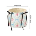 thumbnail image 3 of Hyknon Quilted Storage Basket, Cute Dots Cherry Roses Heart Prints Decorative Storage Boxs with Bow, Boho Car Organizer Bin, Round /Square Makeup Storage Basket for Women Bedroom Vanity Closet Home, 3 of 7