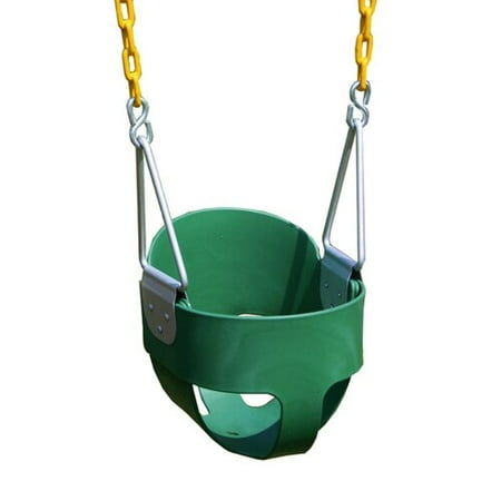 2 Eastern Jungle Gym Heavy-Duty High Back Full Bucket Toddler Swing Seat with Coated Swing Chains Fully Assembled