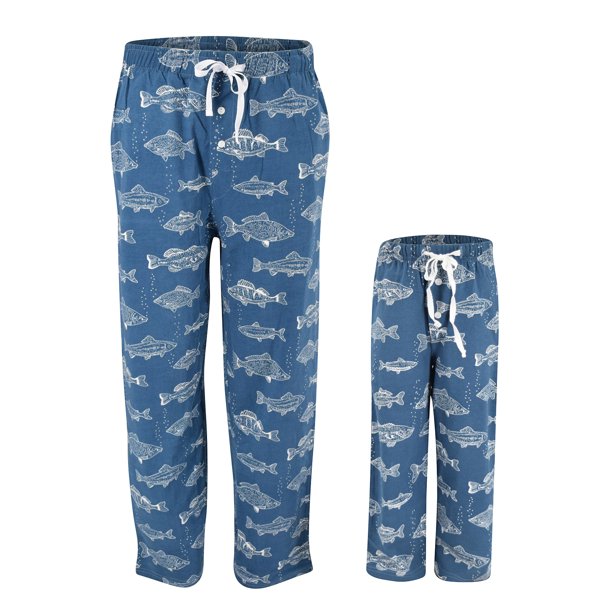 Unique Baby UB Kids Fisherman Print Matching Family Father's Day Pajama