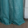 thumbnail image 4 of Set of 2 Piece Linen Textured Semi-Sheer Rod Pocket Window Curtain Panels (63" Long, Teal), 4 of 4